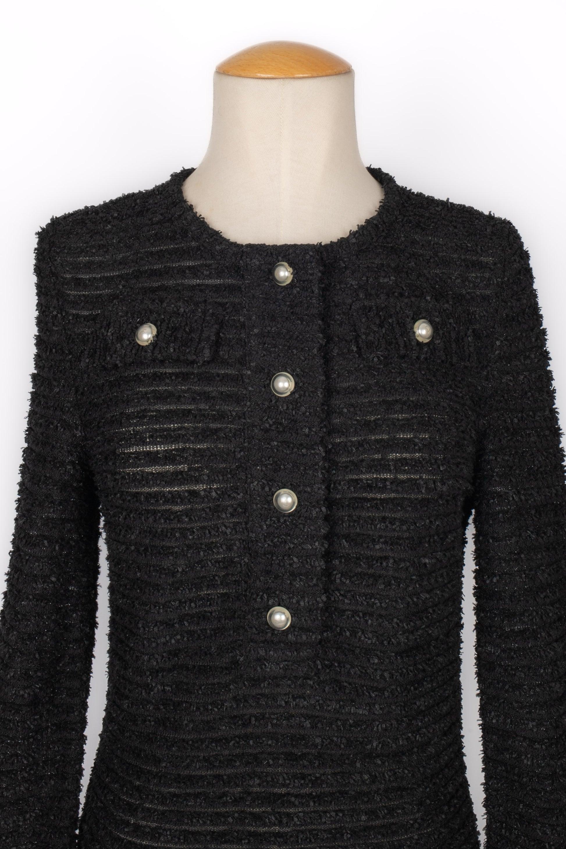 Chanel Black Tweed Long-Sleeved Top 1