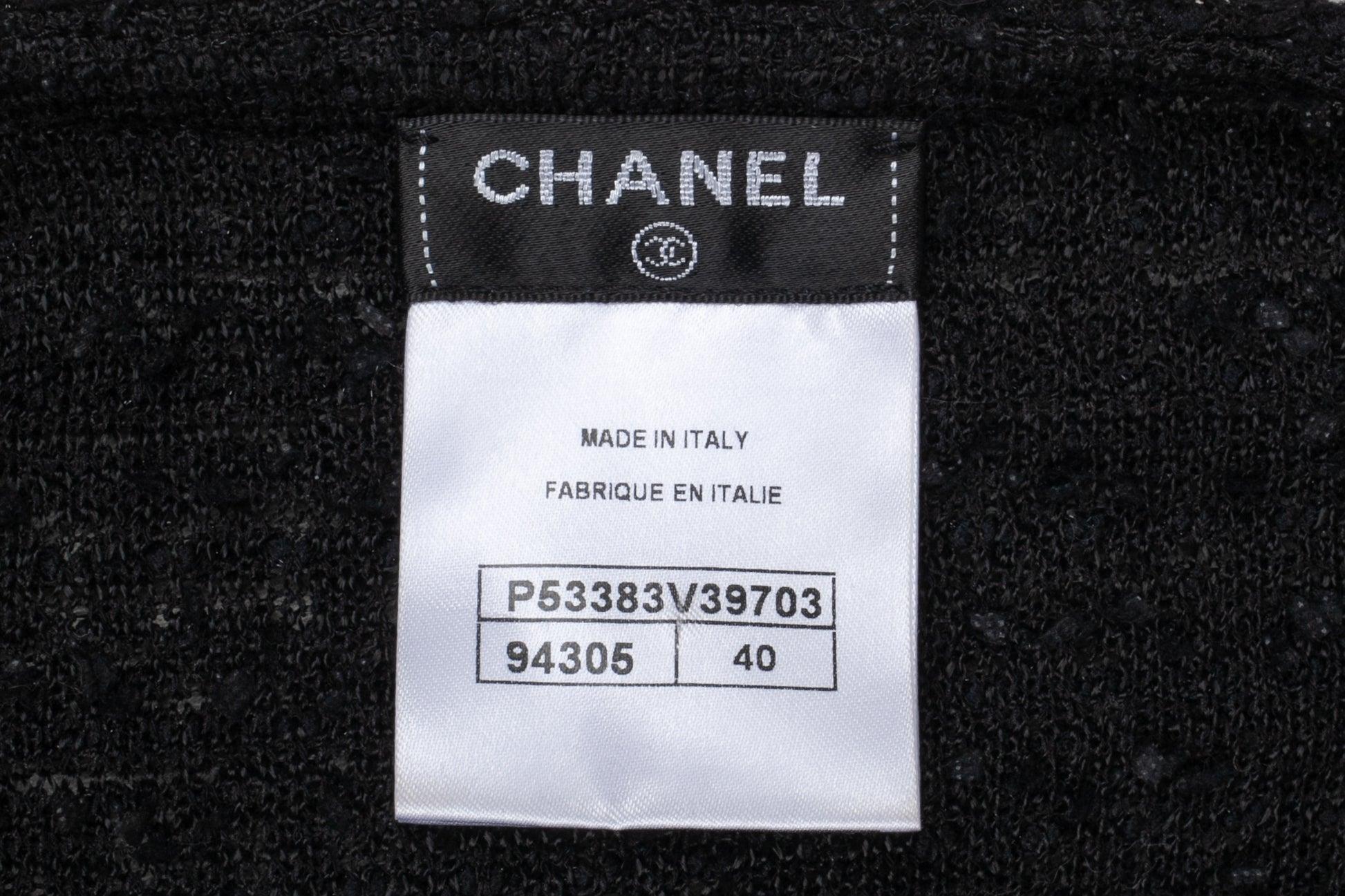 Chanel Black Tweed Long-Sleeved Top 4
