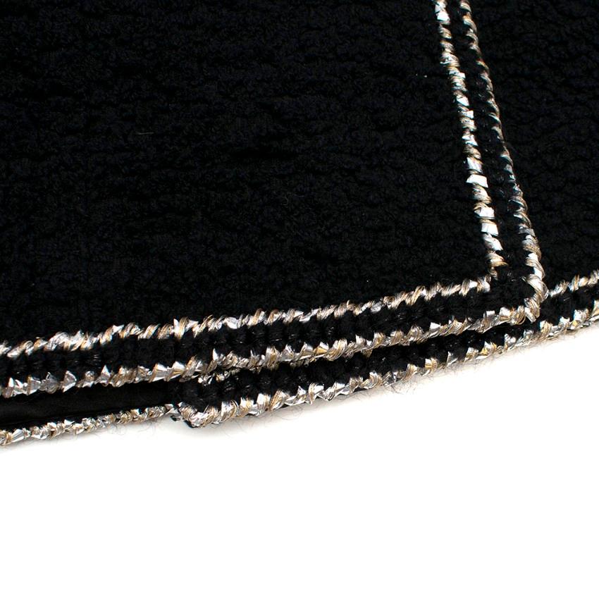 Chanel Black Tweed Metallic Trim Wrap Skirt - Size US 6 2