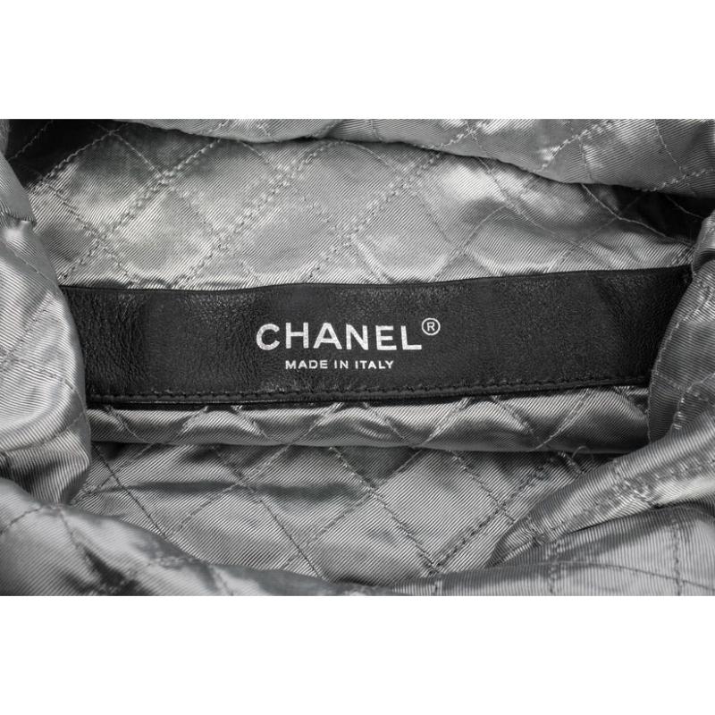 Chanel Black Tweed Shopping Bag, 2017/2018   For Sale 6