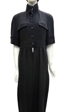 Chanel black tweed short sleeves long Jacket