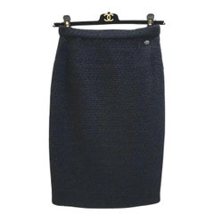Chanel Black Tweed Skirt