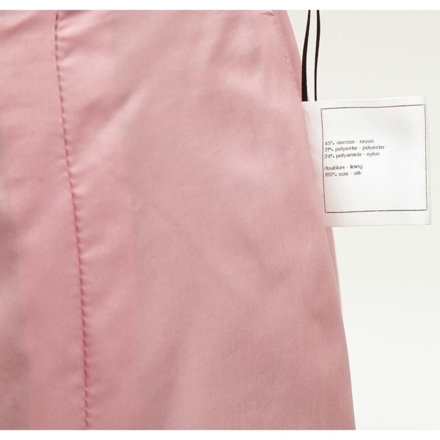CHANEL Black Skirt Tweed Iridescent Pink Gunmetal CC Logo Sz 40 2012 12P For Sale 2