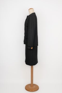 Chanel Black Tweed Skirt Suit