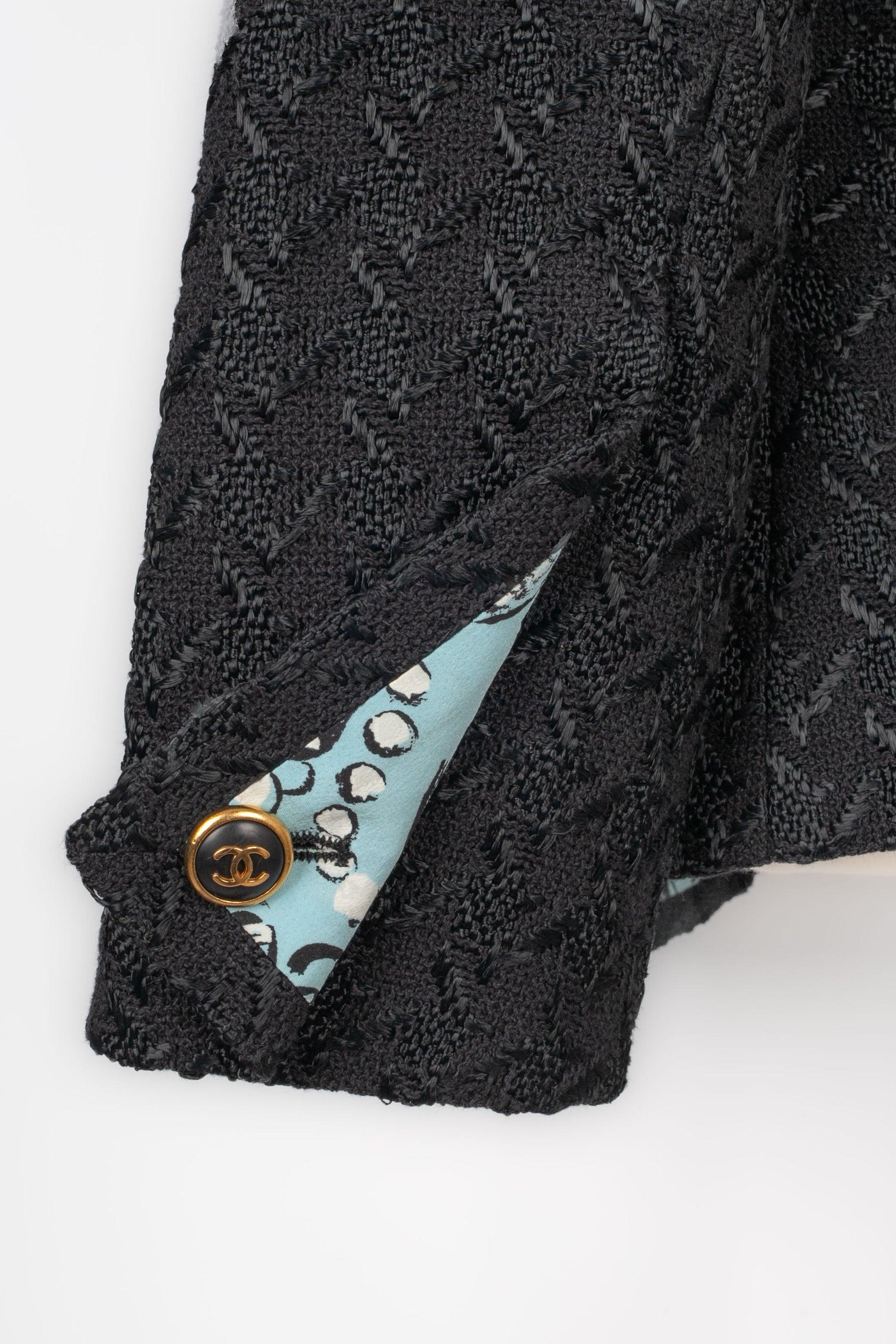 Chanel Black Tweed Skirt Suit Spring, 1993 For Sale 6
