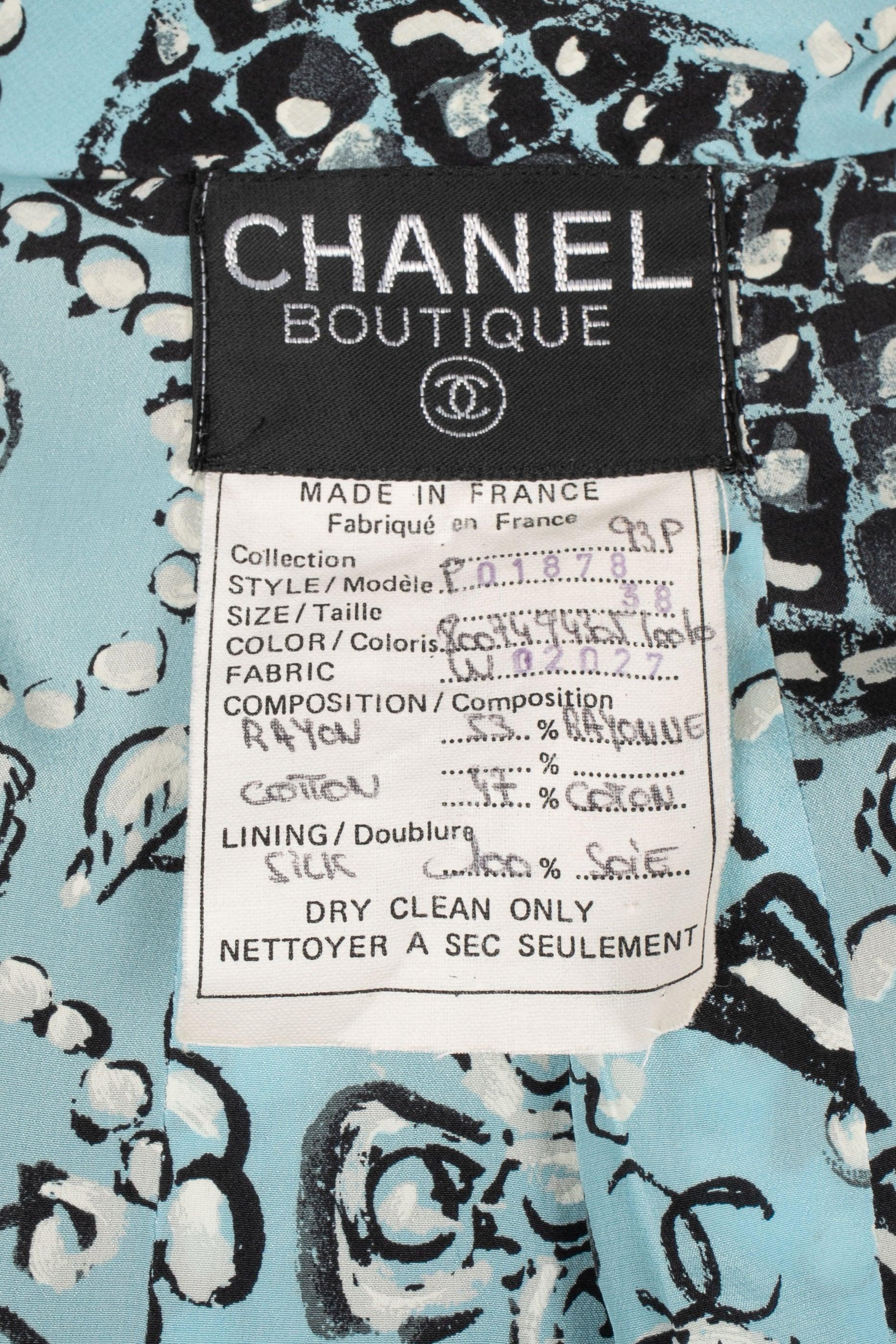 Chanel Black Tweed Skirt Suit Spring, 1993 For Sale 7