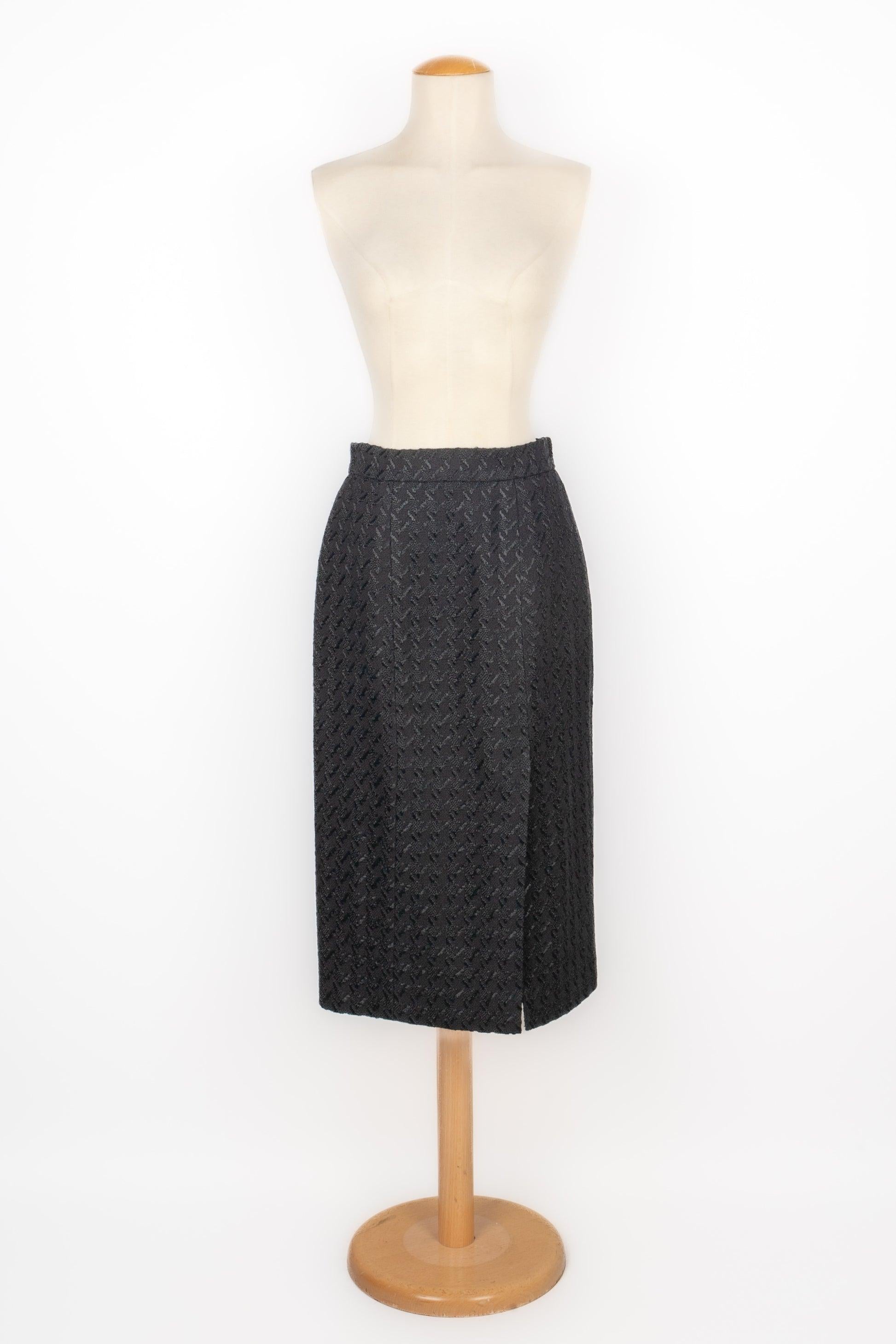 Chanel Black Tweed Skirt Suit Spring, 1993 For Sale 8