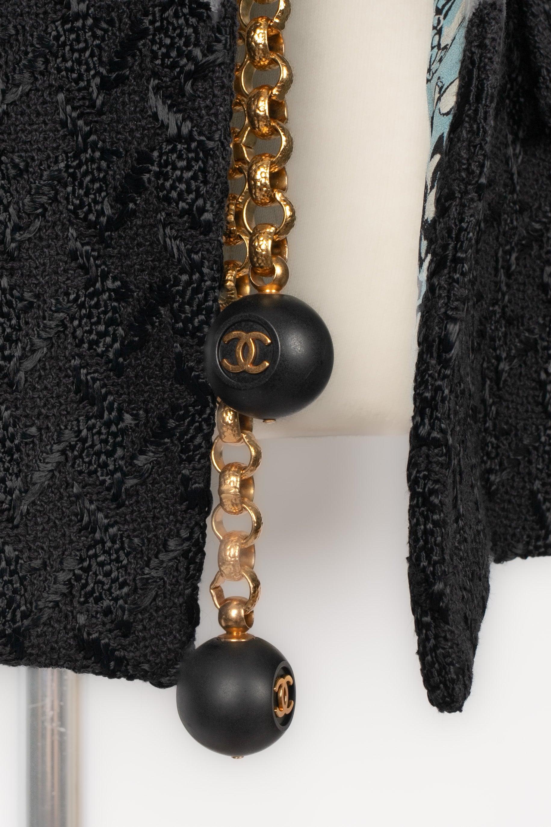 Chanel Black Tweed Skirt Suit Spring, 1993 For Sale 4