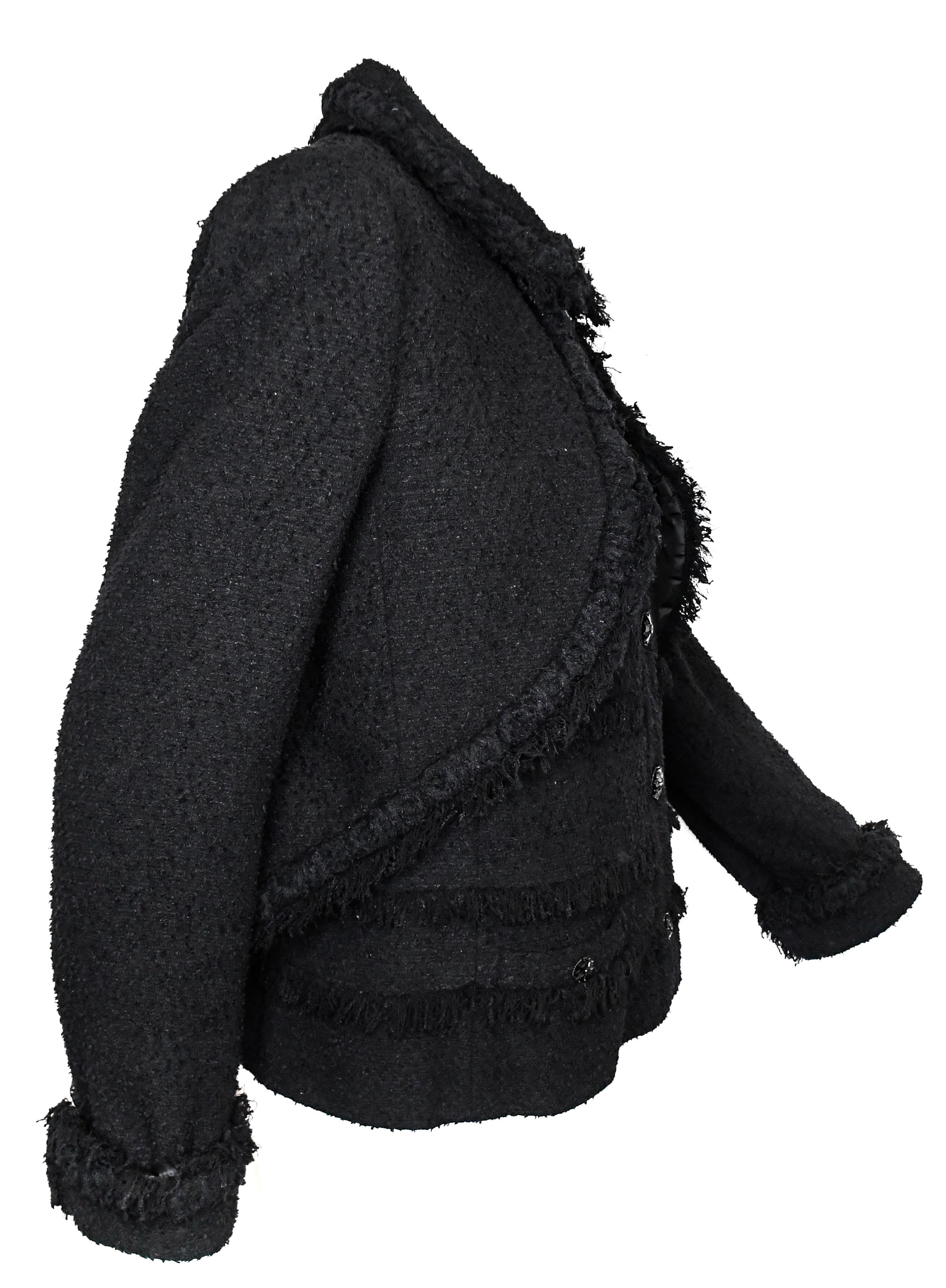 Women's Chanel Black Tweed Top with Jacket Overlay 2008 Runway Collection 44