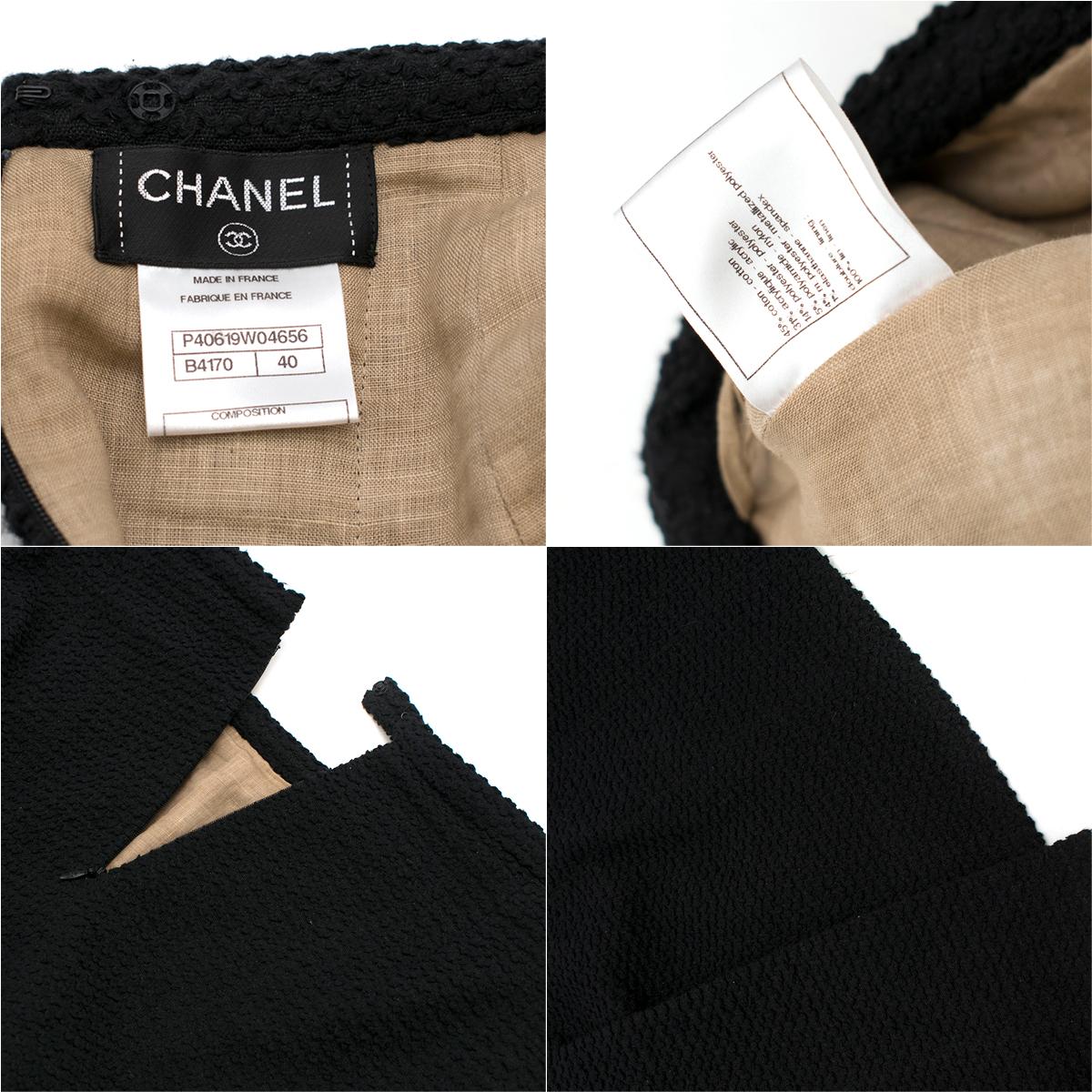 Chanel Black Tweed Zip Front Skirt Suit   SIZE 40 For Sale 2