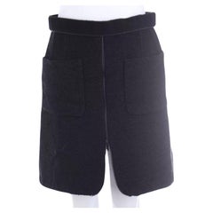 Chanel Black tweed zipper skirt