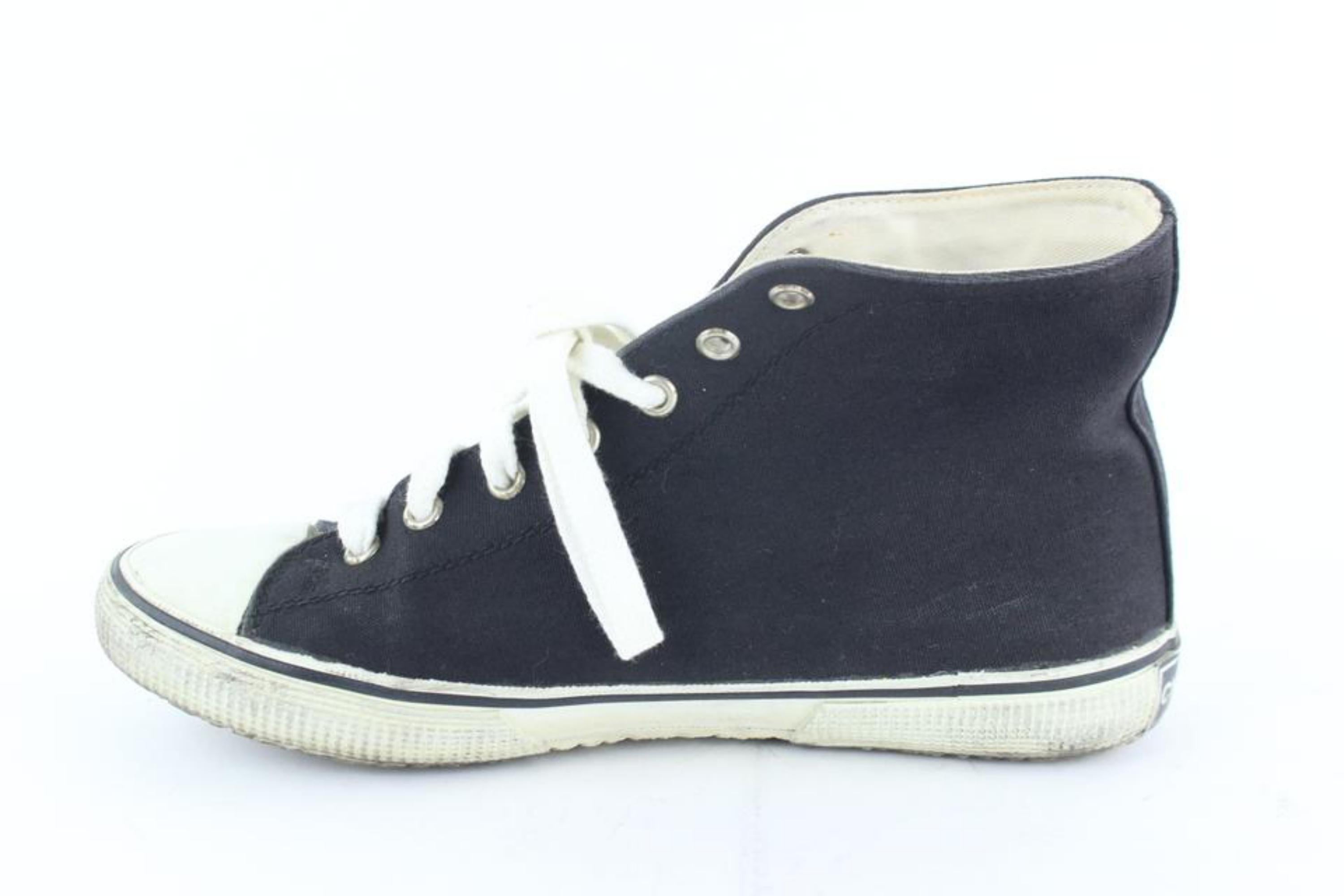 Chanel Black (Ultra Rare) Cc Logo High Top Old School Sneakers 232513 Flats For Sale 5