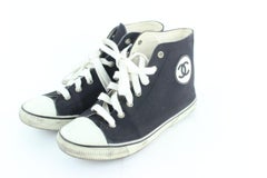 Chanel Black (Ultra Rare) Cc Logo High Top Old School Sneakers 232513 Flats