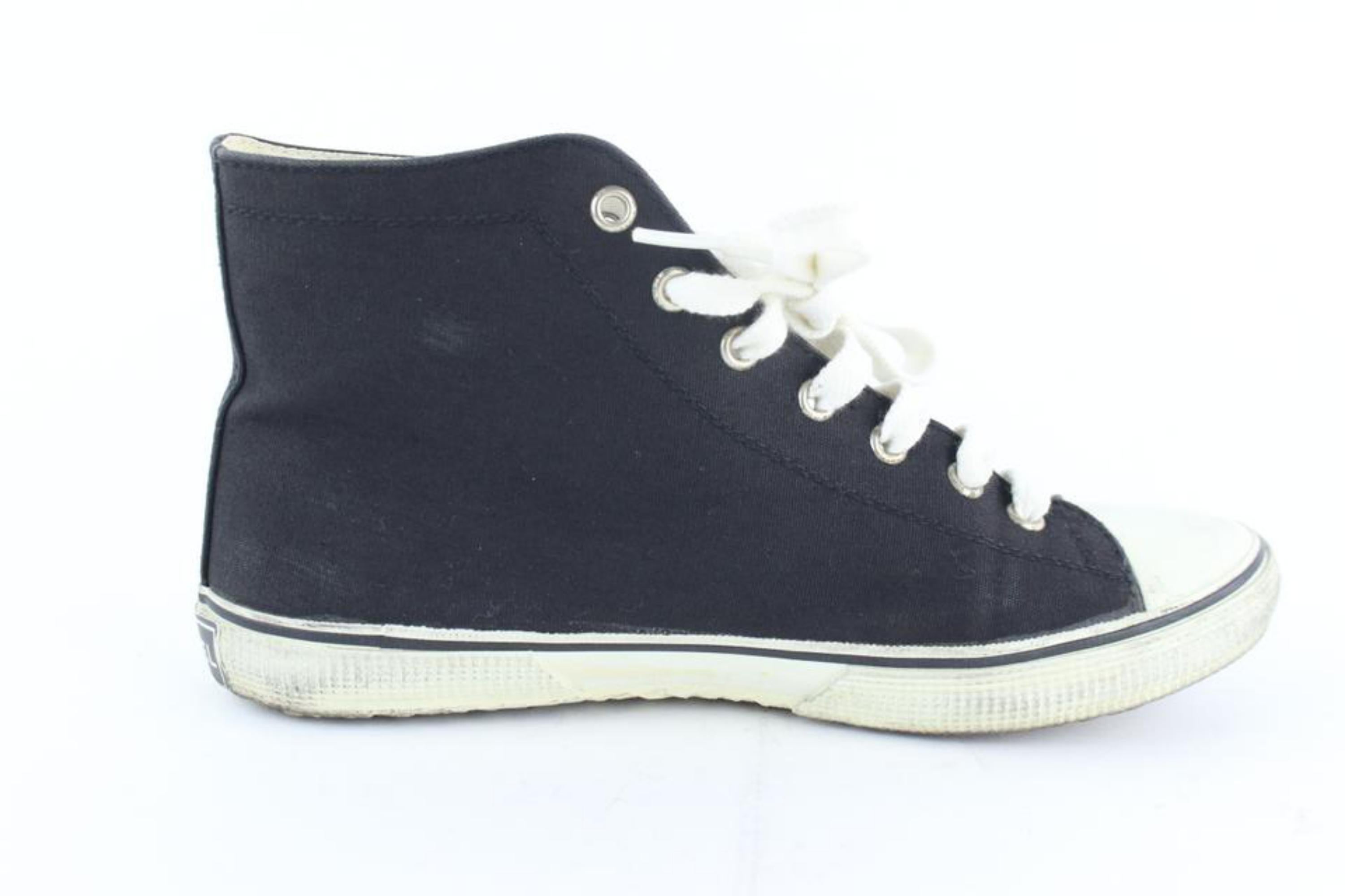 Chanel Black (Ultra Rare) Cc Logo High Top Old School Sneakers 232513 Flats For Sale 2