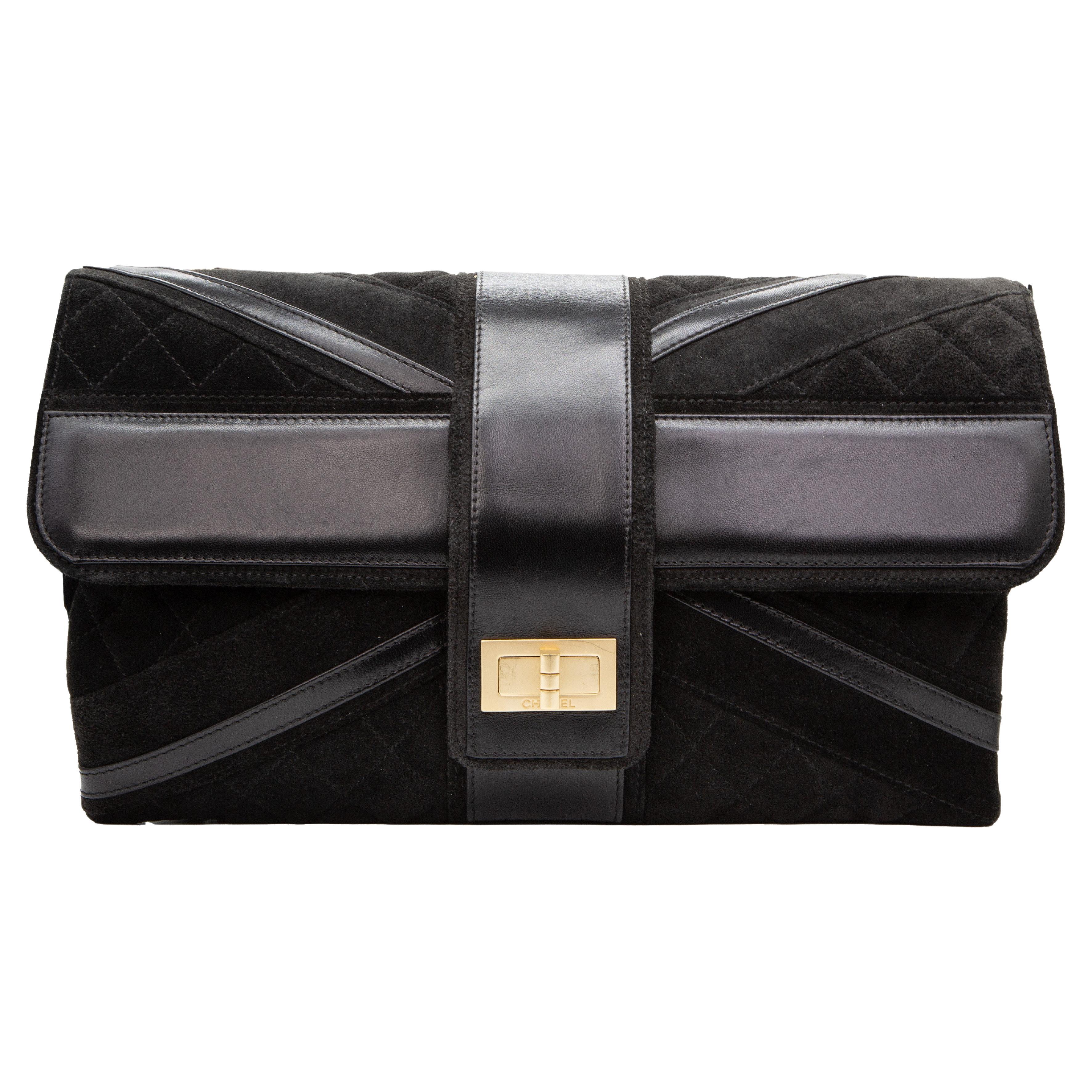 Chanel Black Union Jack Reissue Flap Bag For Sale