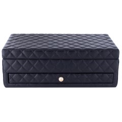 Chanel Quilted Trunk Pearl Limited Edition Rare Home Decor Cosmetic Jewelry Box 