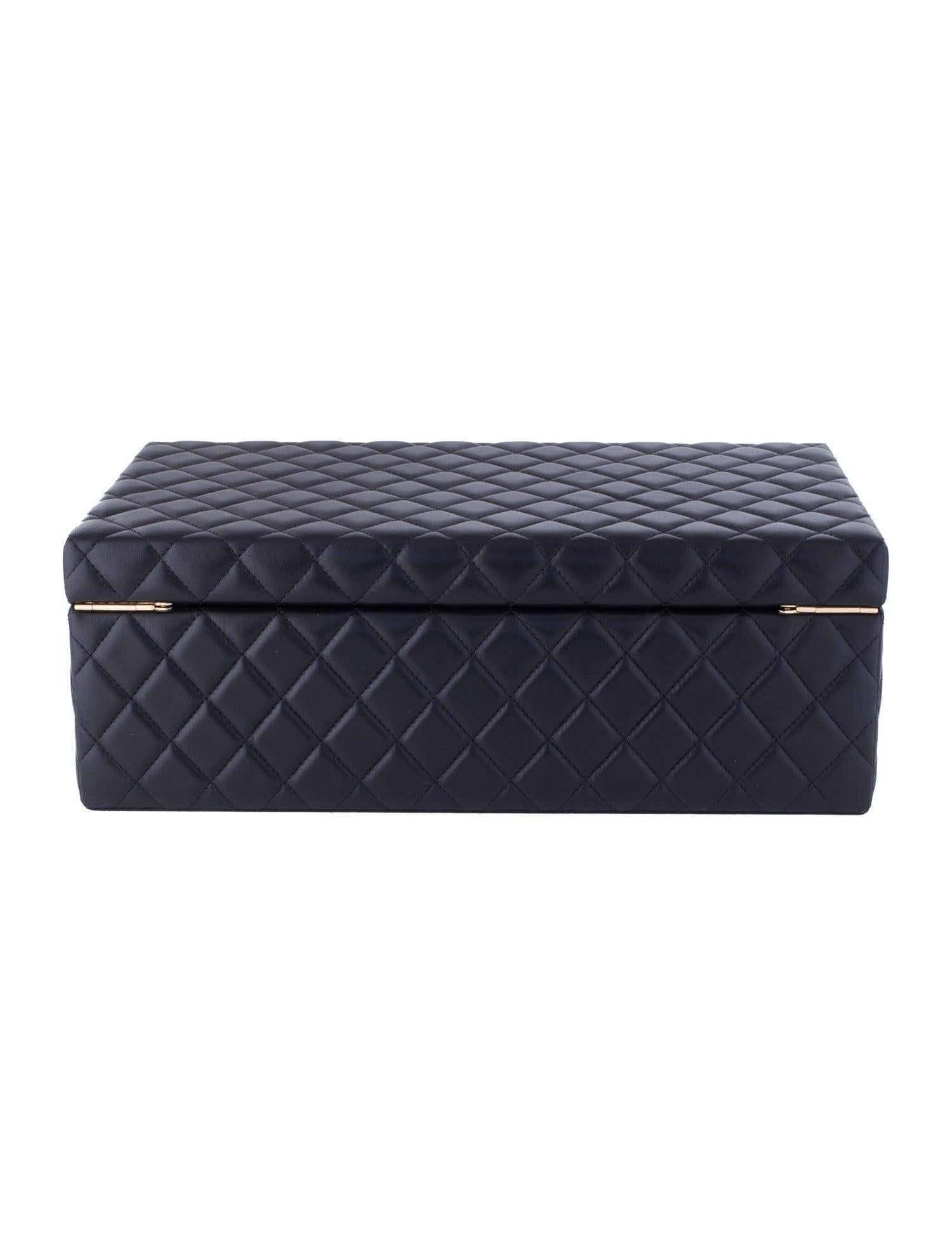 Chanel Schwarzes Schminkkasten Limited Edition Seltene Home Decor Kosmetikschmuck Box  im Zustand „Gut“ im Angebot in Miami, FL