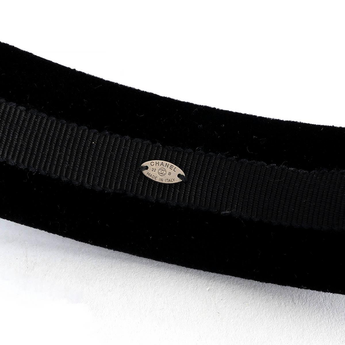 CHANEL black velvet 2022 22B Headband Hat 1