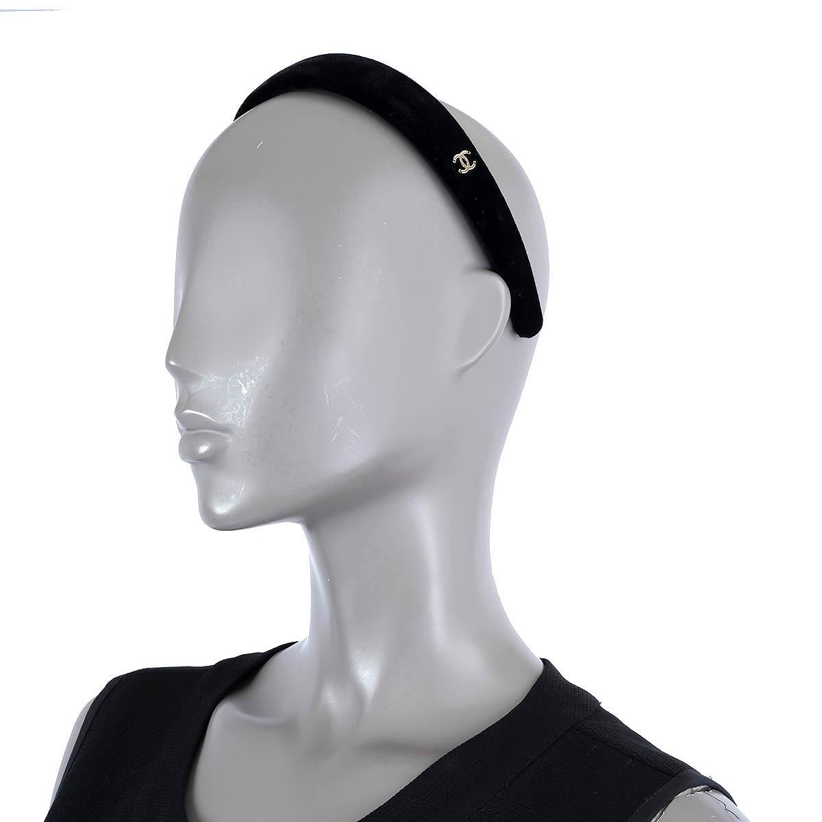 CHANEL black velvet 2022 22B Headband Hat 2