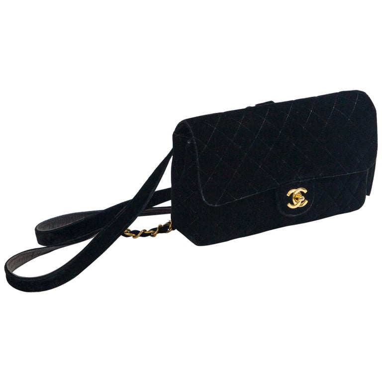 Chanel Black Velvet 2.55 Backpack, c. 1994-96 For Sale