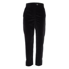 Chanel Black Velvet Button Detail Pants S