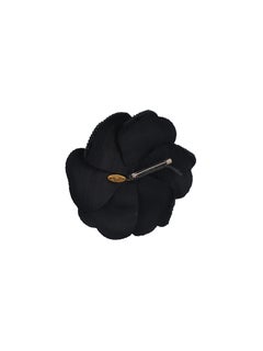 Chanel Black Velvet Camellia Brooch