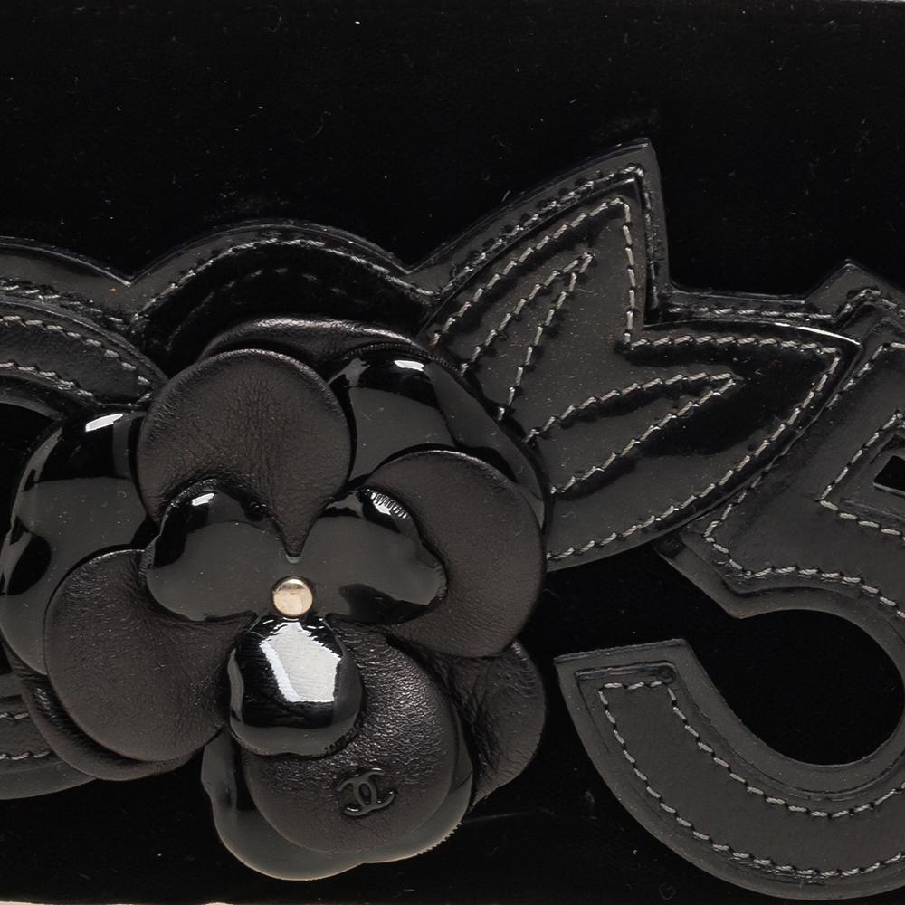Chanel Black Velvet Camellia No.5 Pochette 3