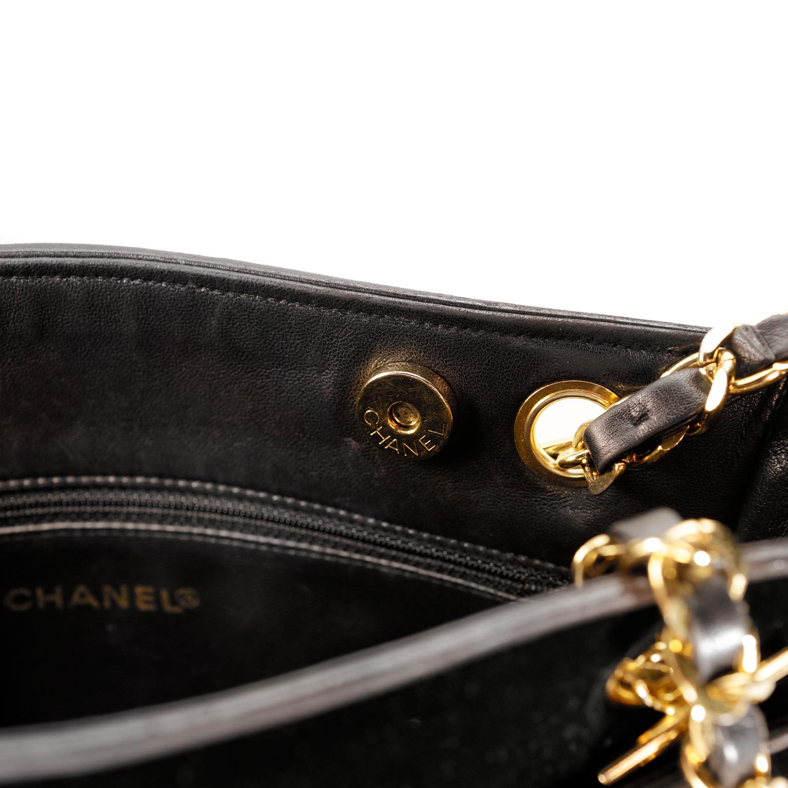 Chanel Black Velvet CC Vintage Tote 5