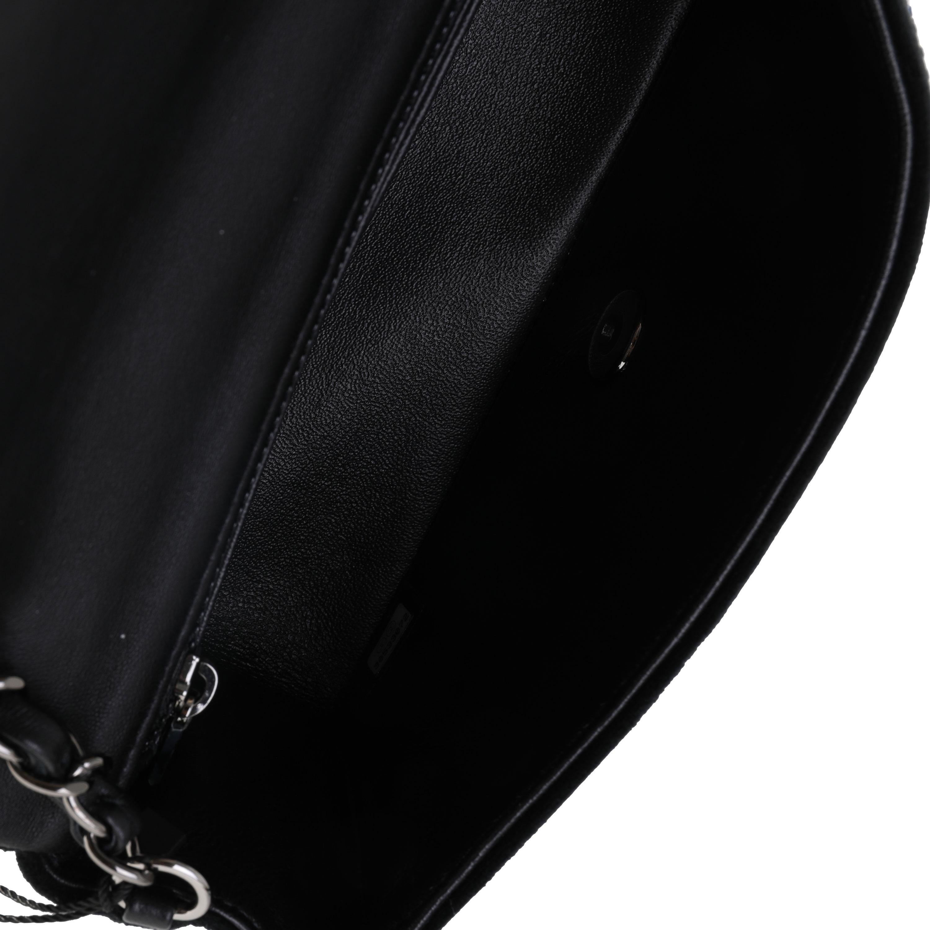 Chanel Black Velvet & Crystal CC Mini Rectangular Flap Bag 1