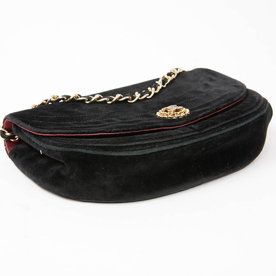 CHANEL Black Velvet Evening Bag 2