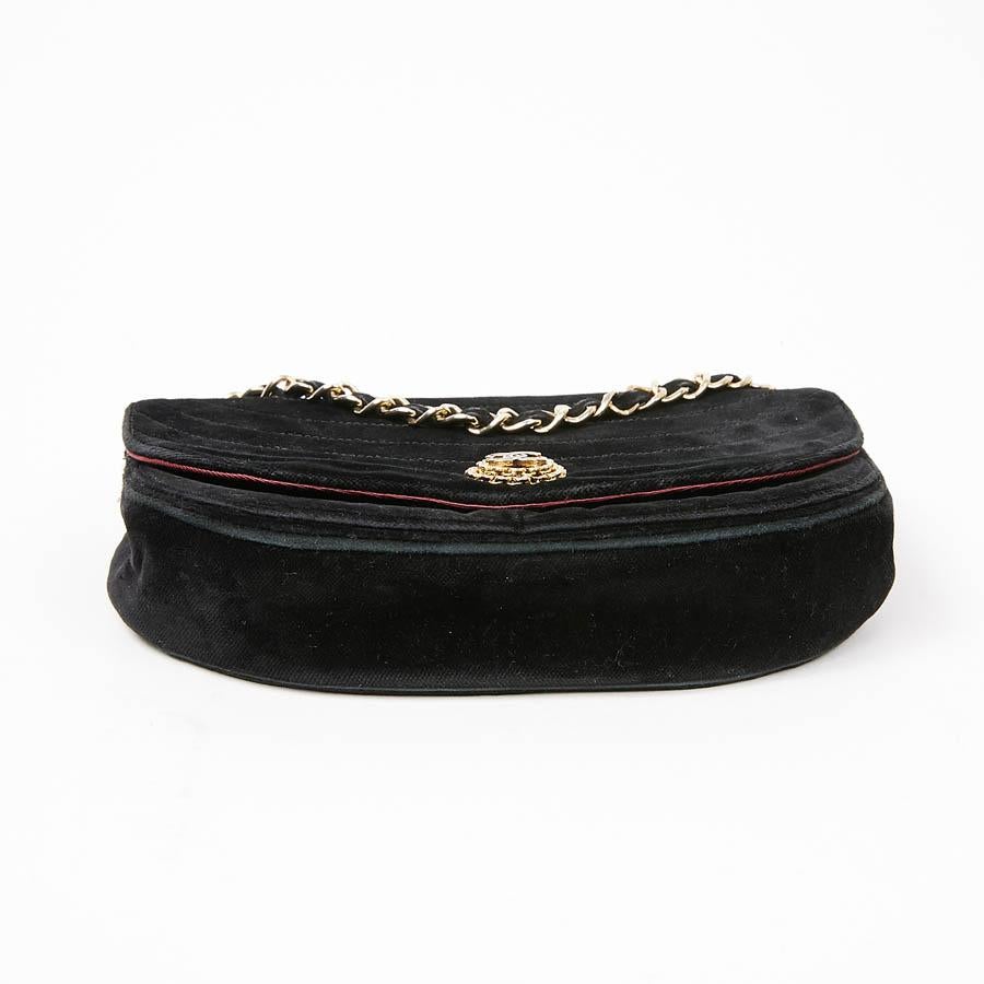 CHANEL Black Velvet Evening Bag 3