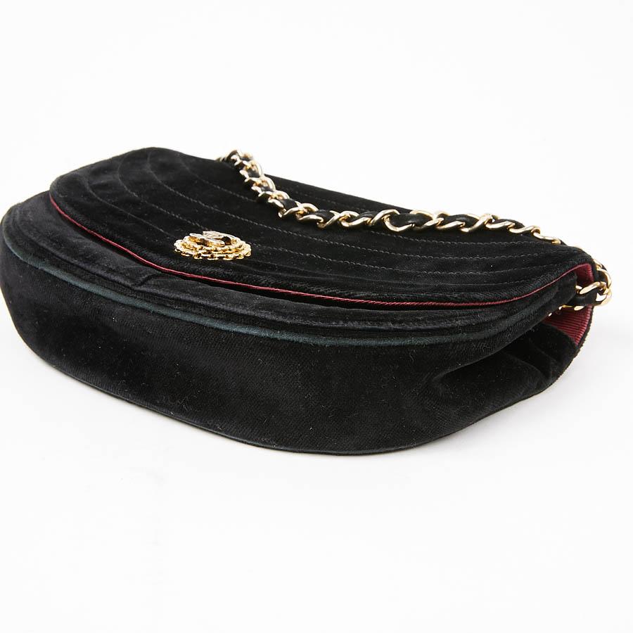 CHANEL Black Velvet Evening Bag 4