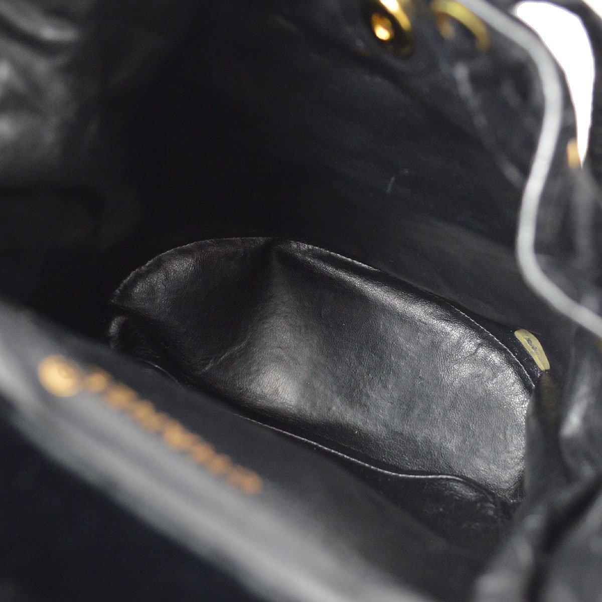CHANEL Black Velvet Gold Hardware Evening Shoulder Backpack In Good Condition For Sale In Chicago, IL