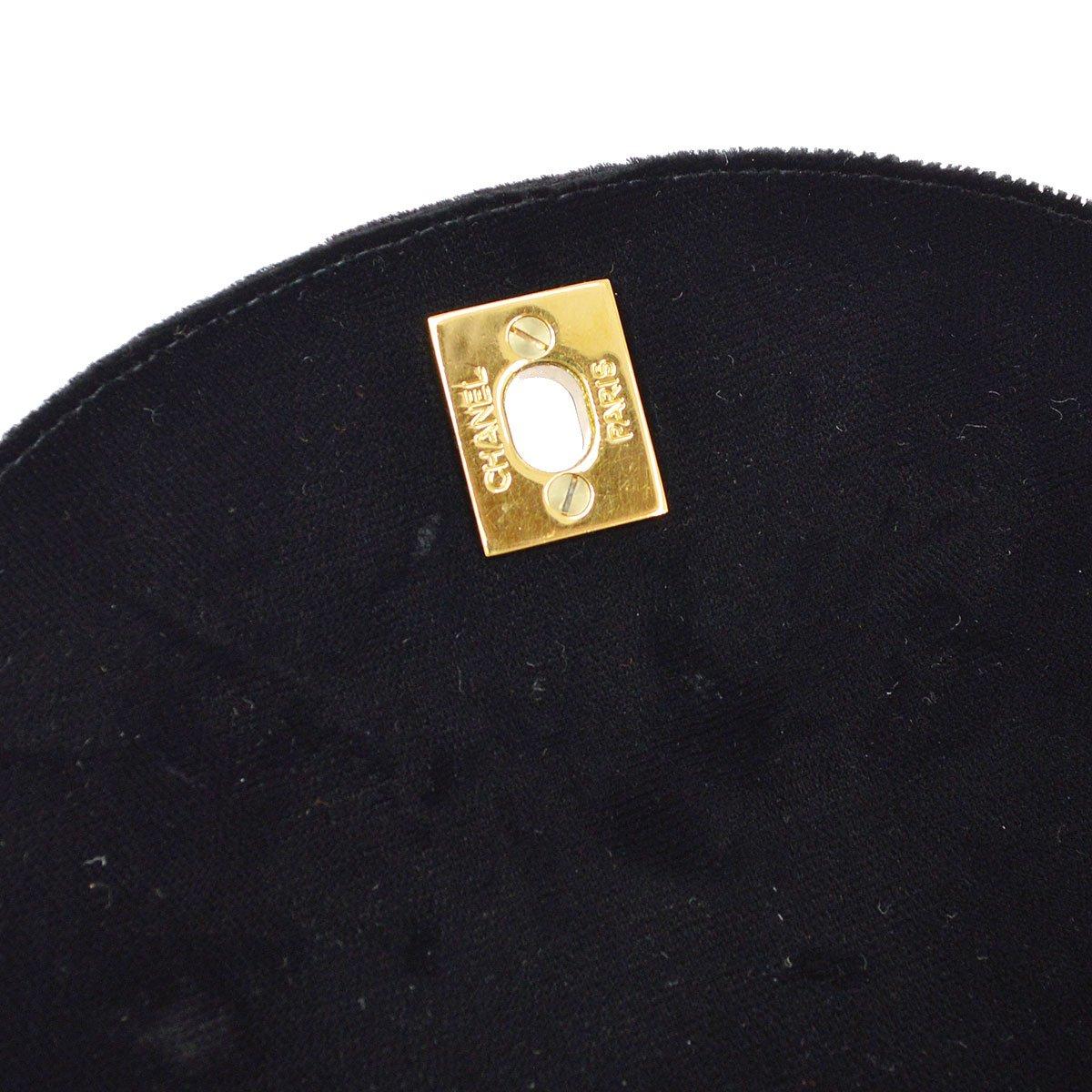 Women's CHANEL Black Velvet Gold Hardware Evening Shoulder Backpack For Sale
