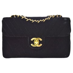 CHANEL Black Velvet Gold Hardware Maxi Evening Shoulder Flap Bag