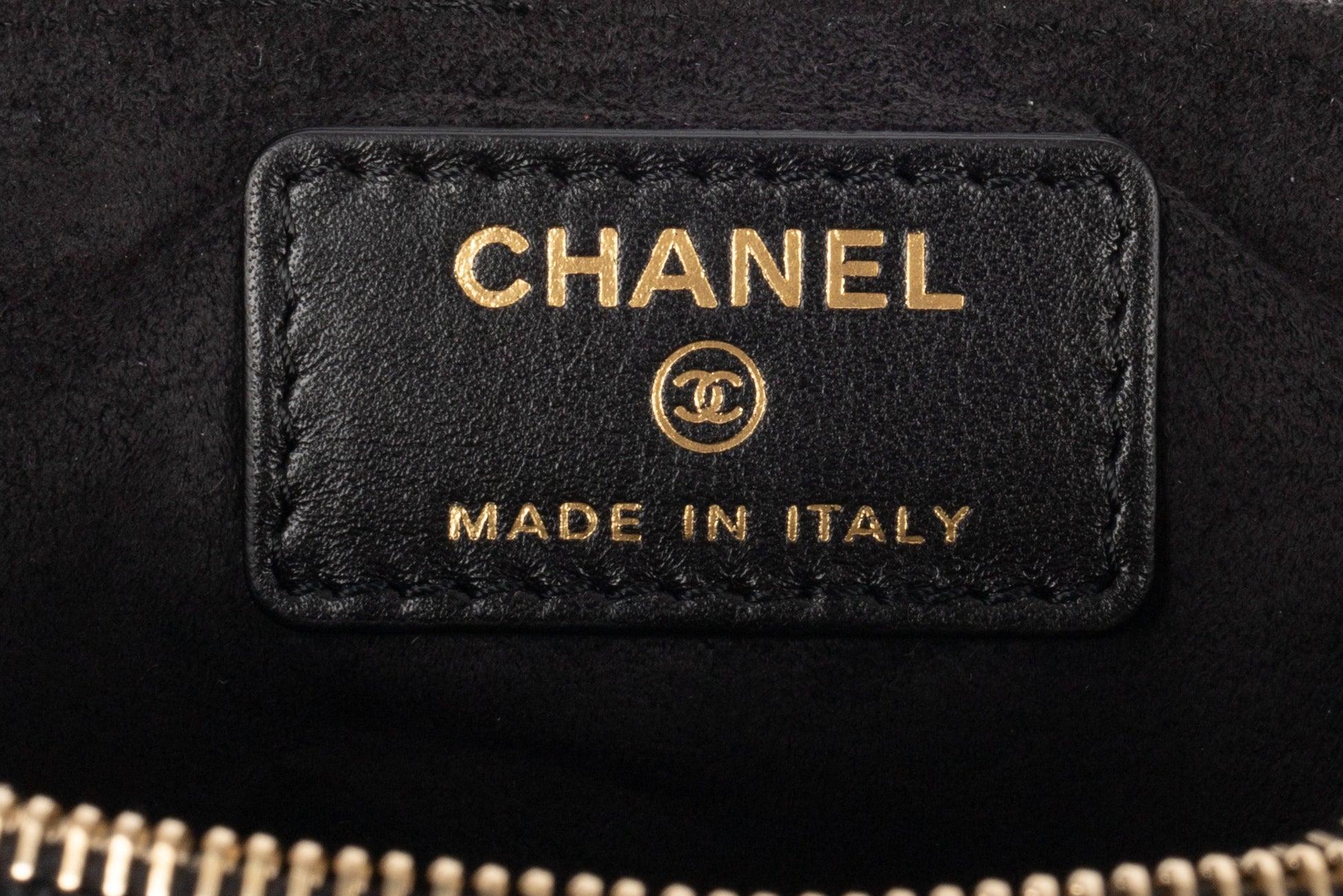 Chanel Black Velvet Handbag with Charm 6