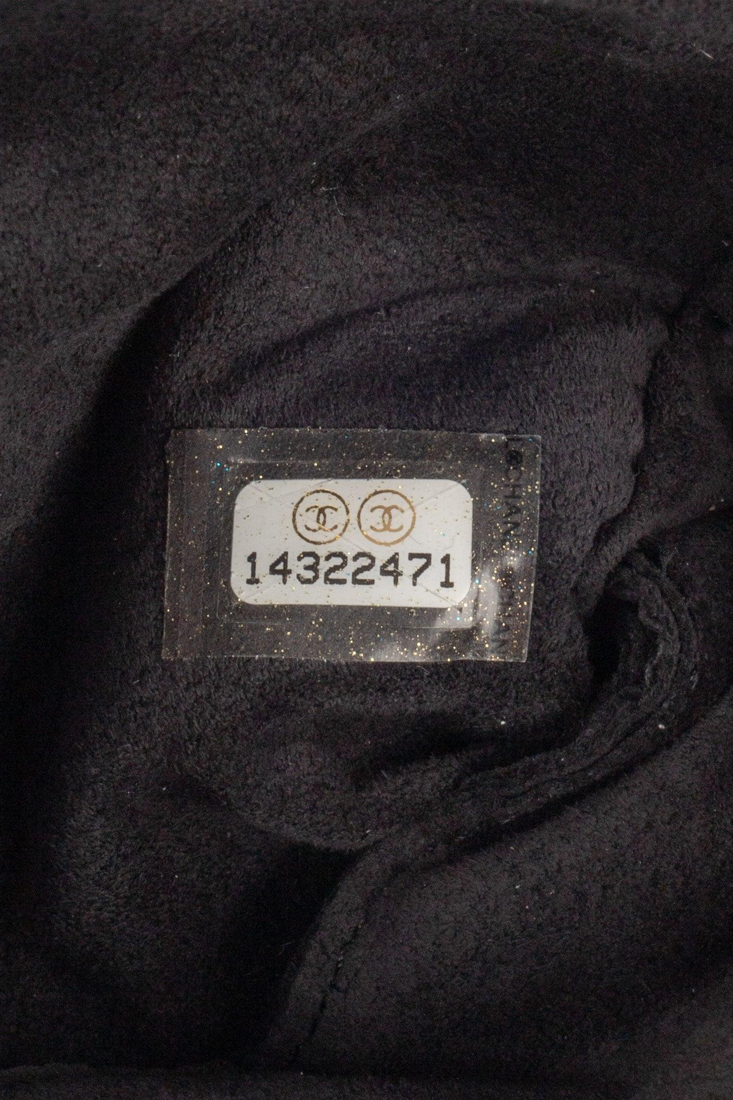 Chanel Black Velvet Handbag with Charm 7