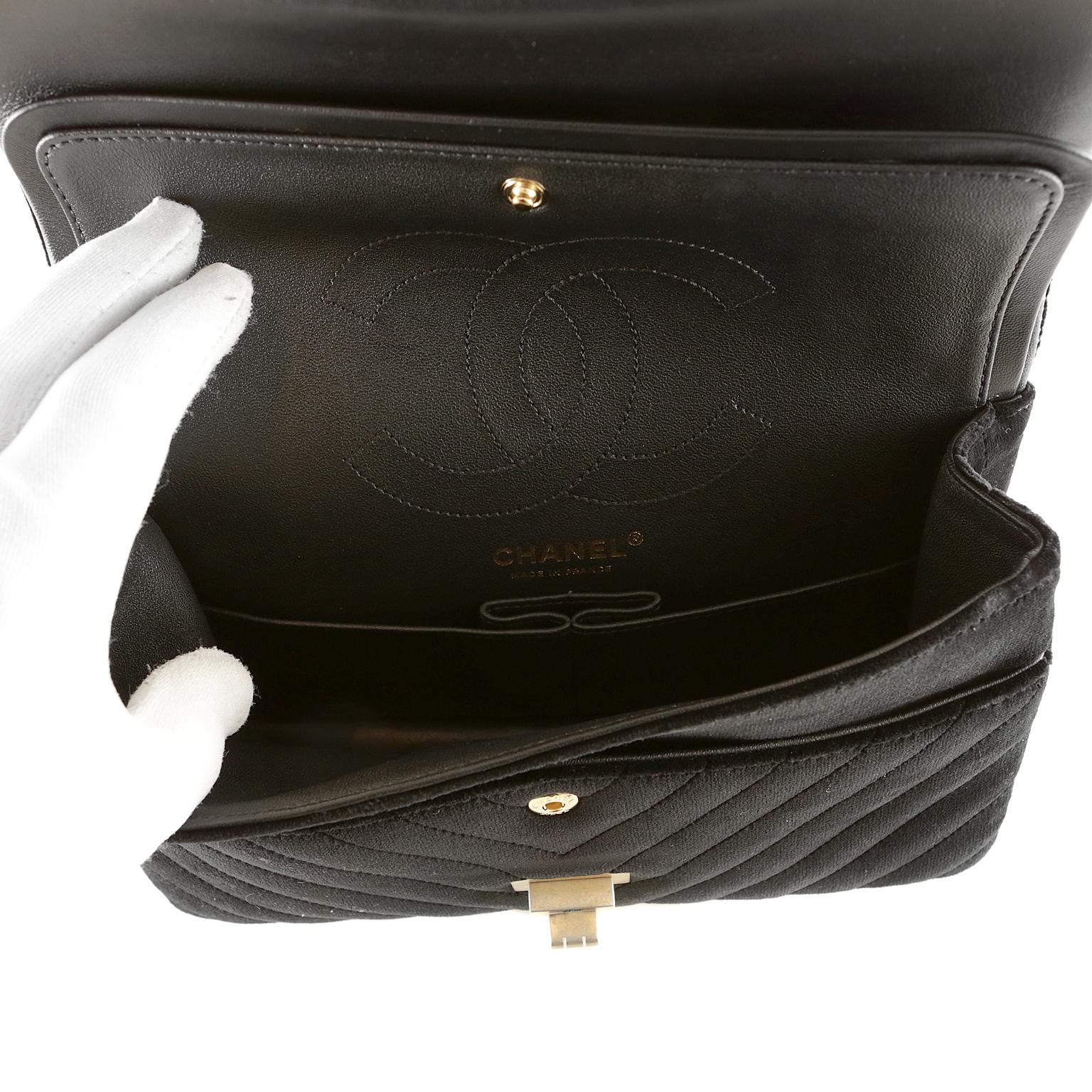 Chanel Black Velvet Medium Reissue Bag at 1stDibs