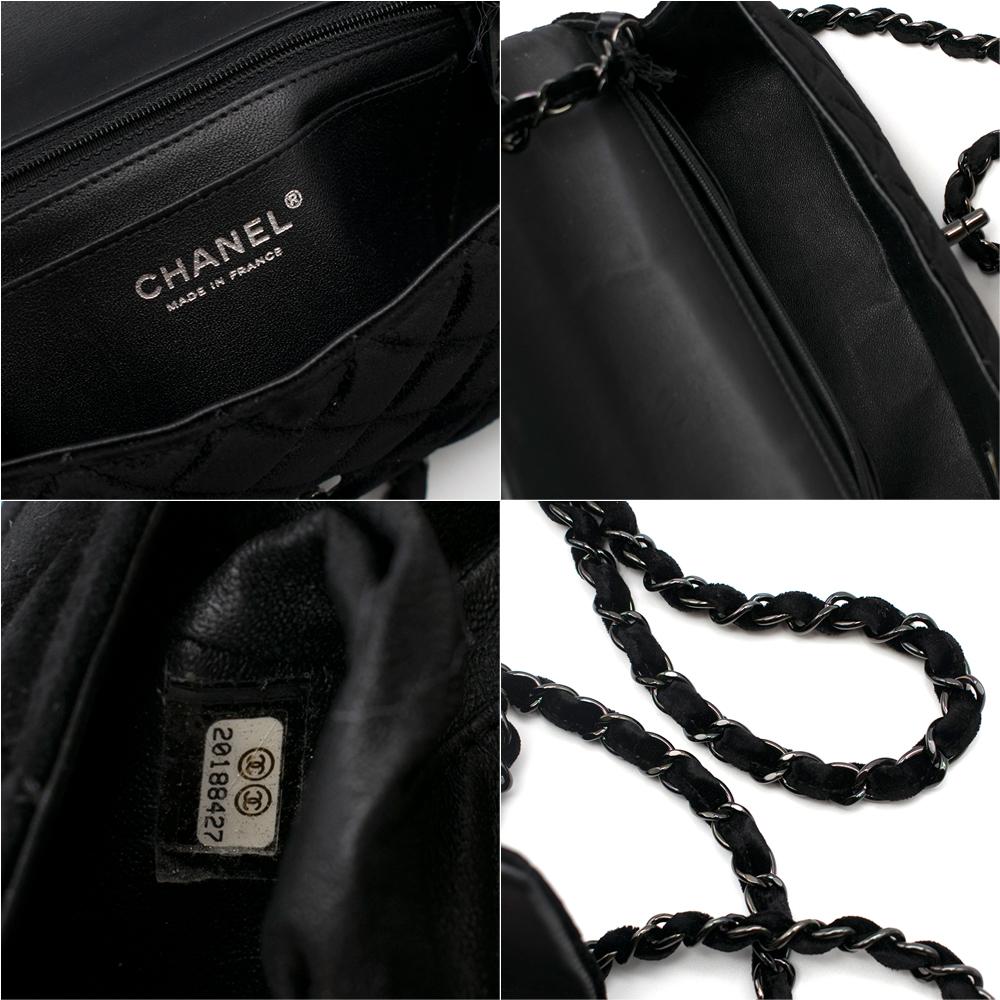 Chanel Black Velvet Mini Flap Bag 20cm 2