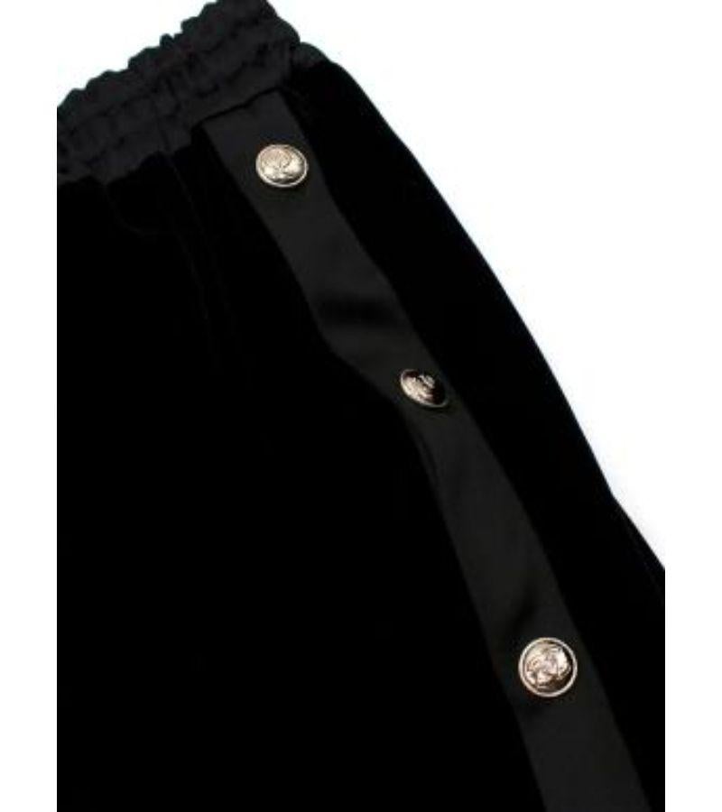 Women's Chanel Black Velvet Popper Button Trousers