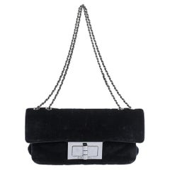 Chanel Black Velvet Reissue Flap Shoulder Bag