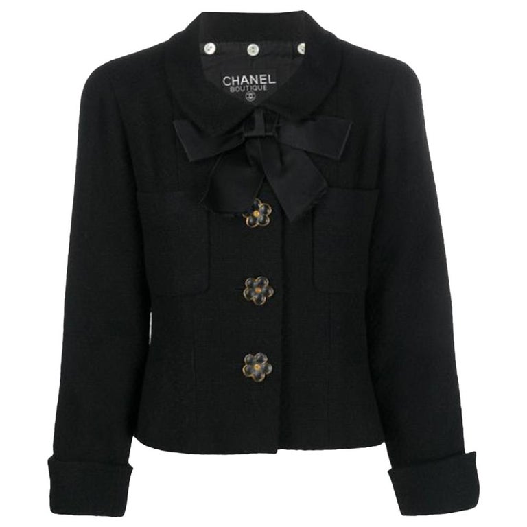 Chanel Black Velvet Ribbon Jacket at 1stDibs