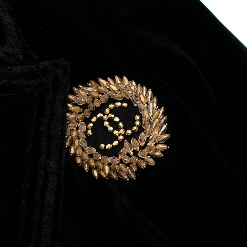 Chanel Black Velvet Runway Jacket - Claudia Schiffer S 38 In Excellent Condition In London, GB