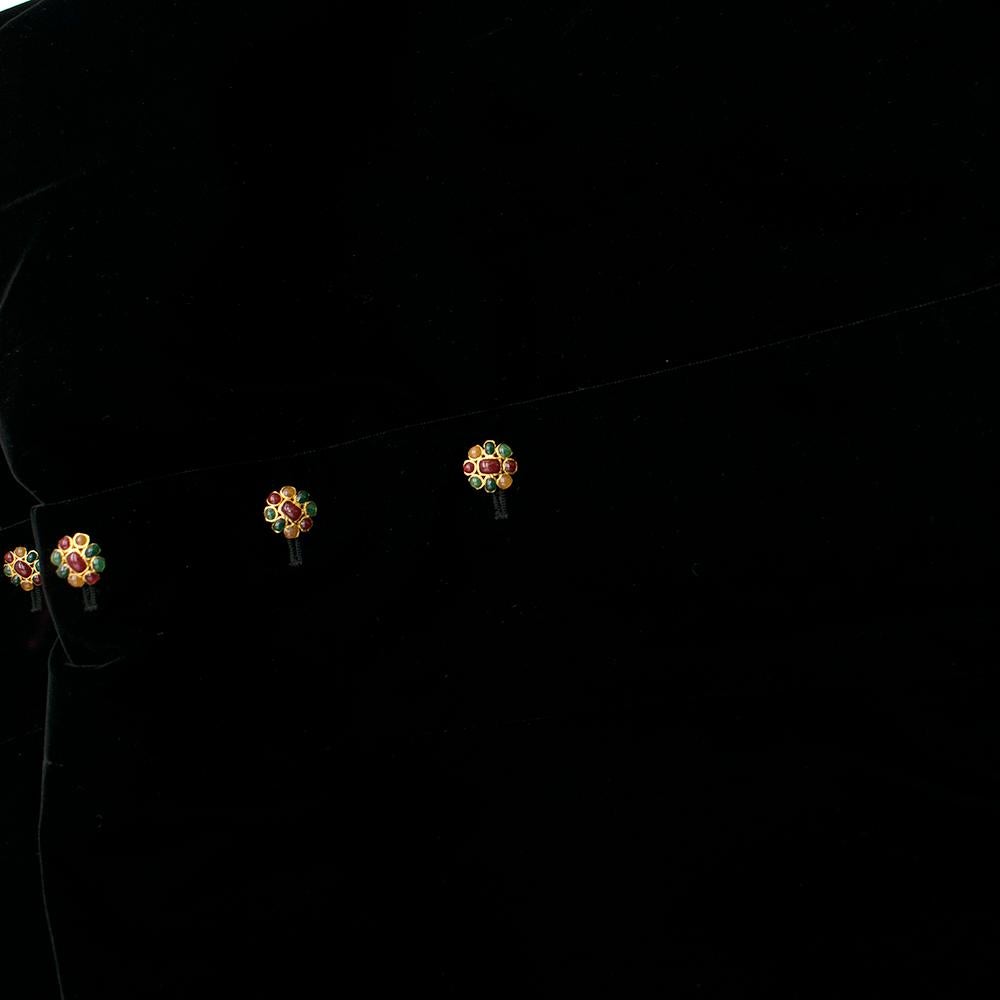 Chanel Black Velvet Runway Longline Coat W/ Jewelled Buttons SIZE S 3