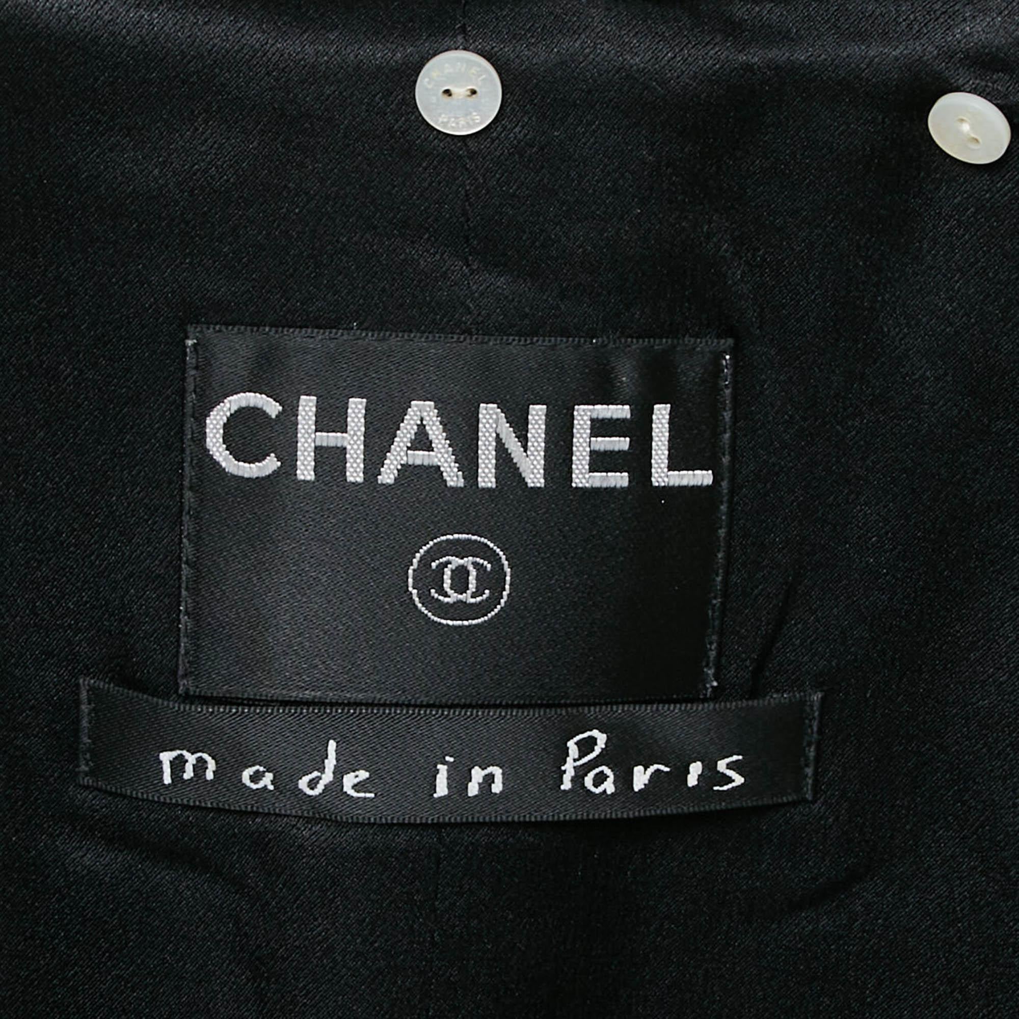 Women's Chanel Black Velvet Single Breasted Blazer M