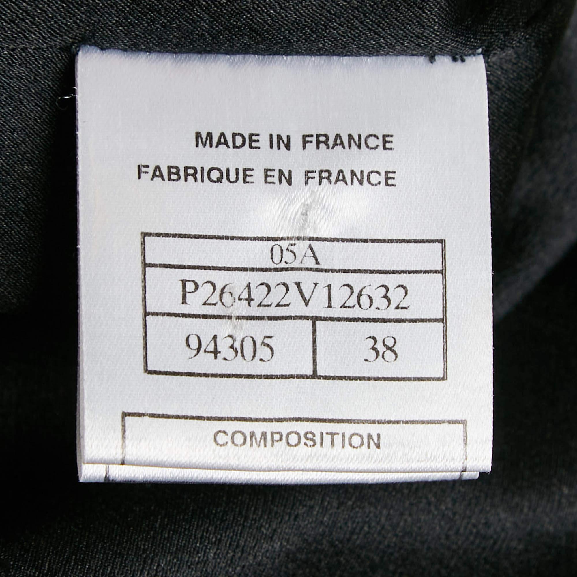Chanel Black Velvet Single Breasted Blazer M 2