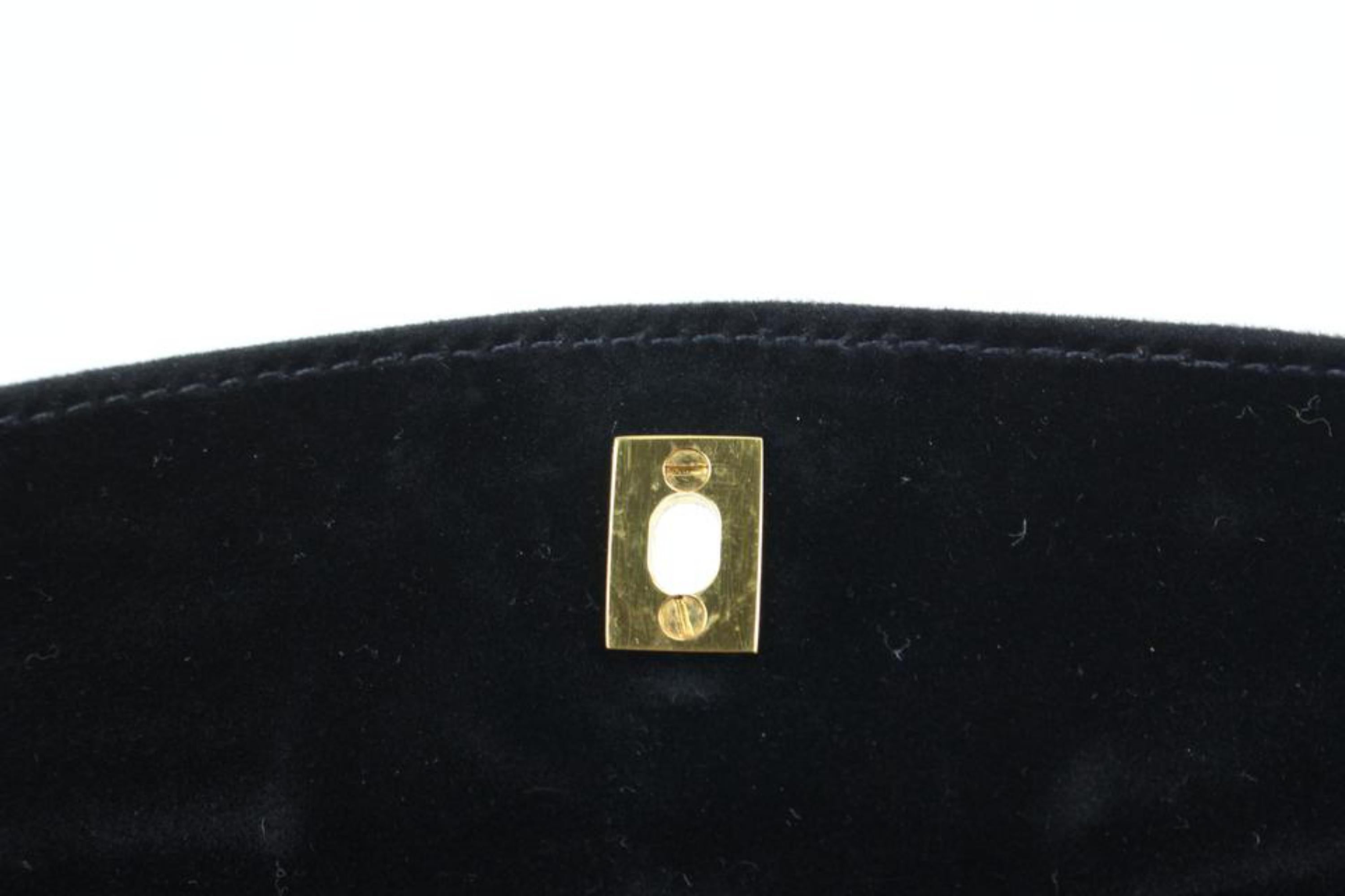 Chanel Black Velvet Velour Gold CC Turnlock Jewelry Tray Insert 99ck222s For Sale 4