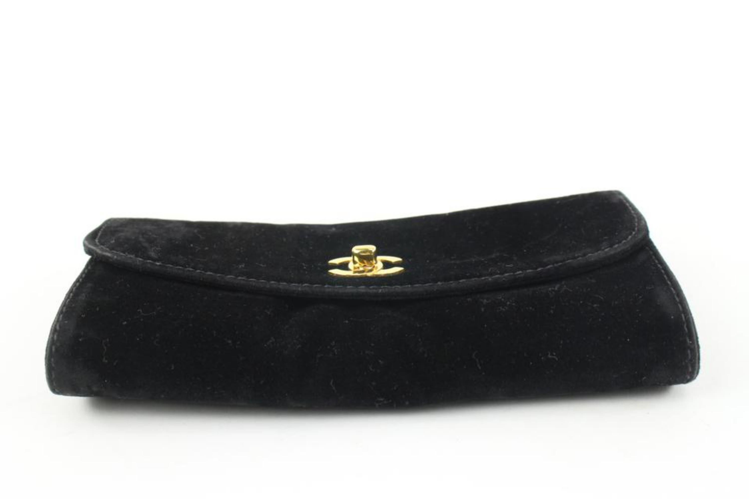 Chanel Black Velvet Velour Gold CC Turnlock Jewelry Tray Insert 99ck222s For Sale 2