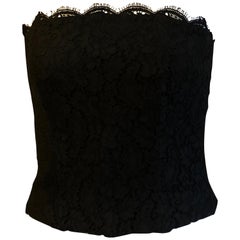 Vintage Chanel Black Venetian Lace w/Eyelash Trim 38Fr