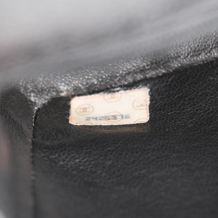 CHANEL Black Vertical Quilted Caviar Leather Vintage Square Mini Flap ...